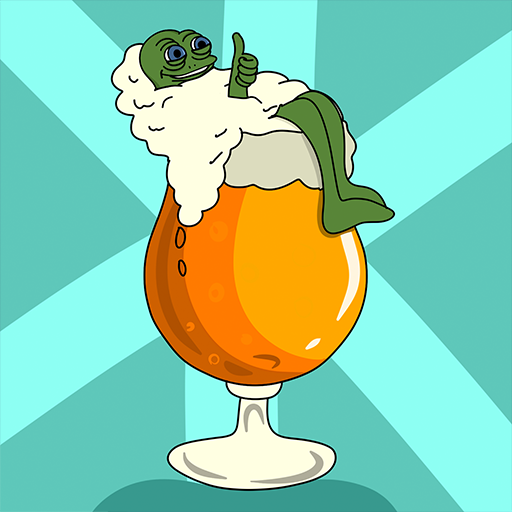 Beer Frog relaxing in a beer