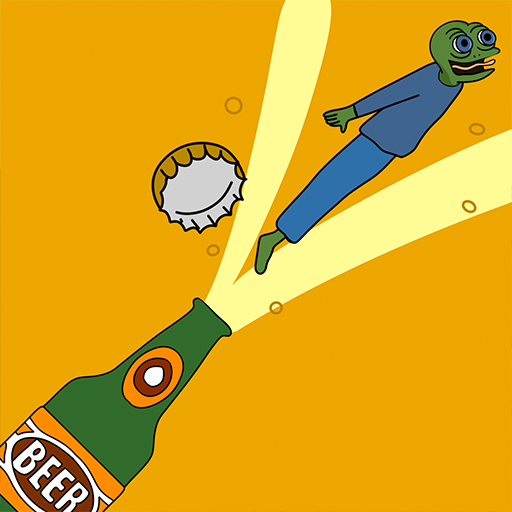 Beer Frog launching from a bottle